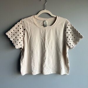Joie Cropped Offwhite Top